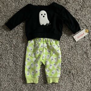 Cat & Jack Black and Green Ghost Matching Set 0-3 Months